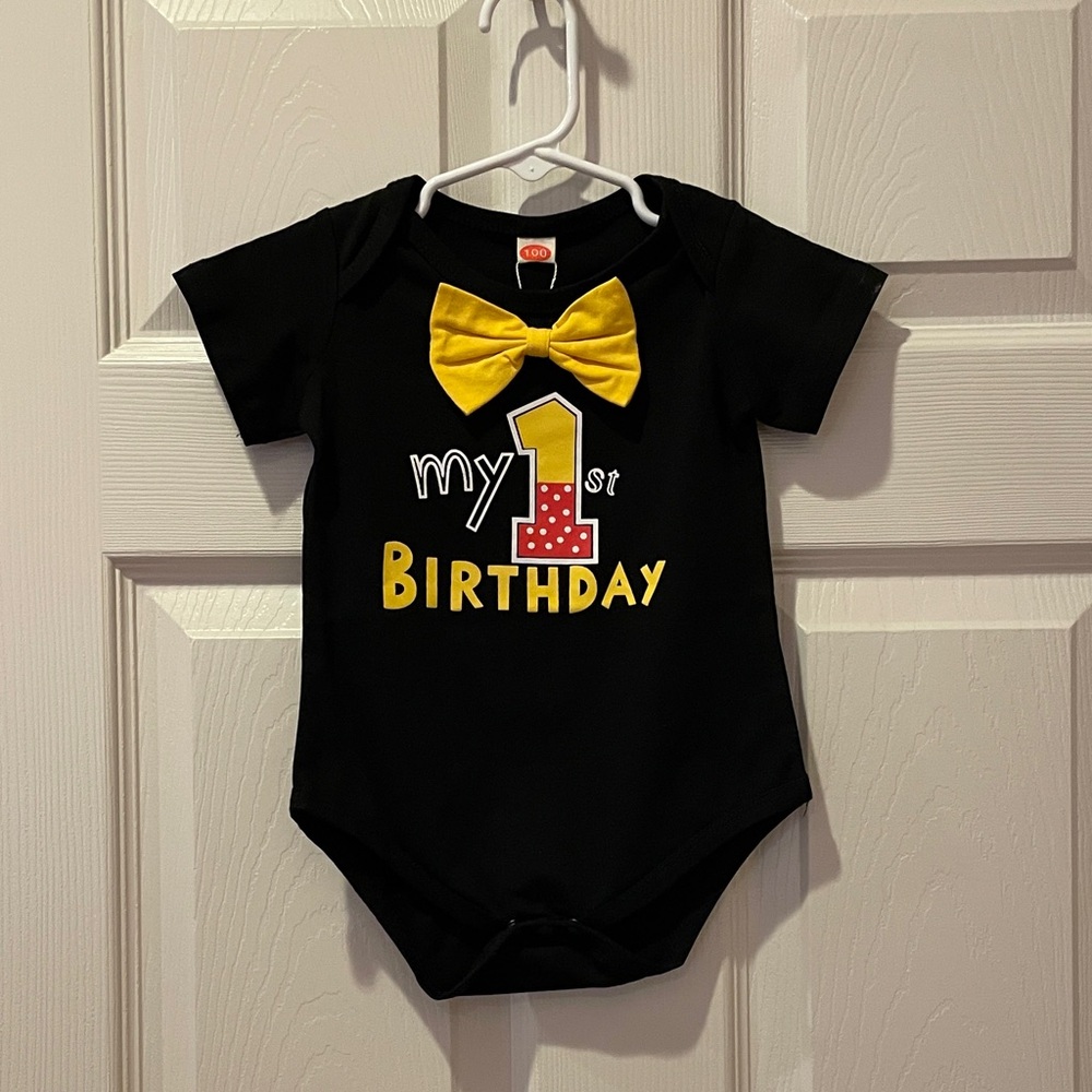 Baby Boy First Birthday Onsie with Bow Tie.  New with Tags!